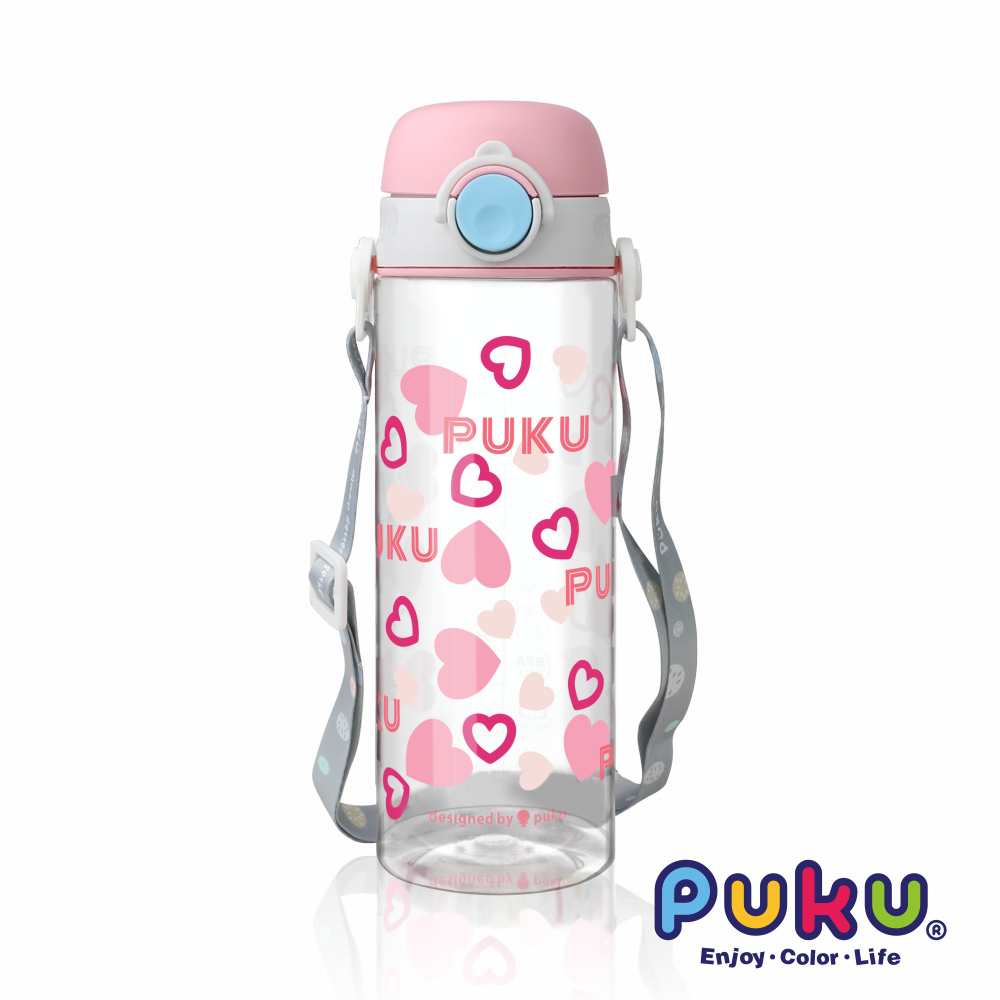 Tritan直飲水壺500ml-愛心粉(P14738)