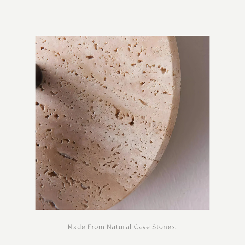 好萩家居|Kika壁燈,天然洞石切割,每款紋理皆不同。