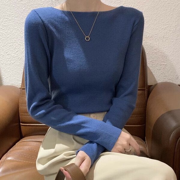 Hot Selling Long Sleeve Sweater (One Size) (Blue)