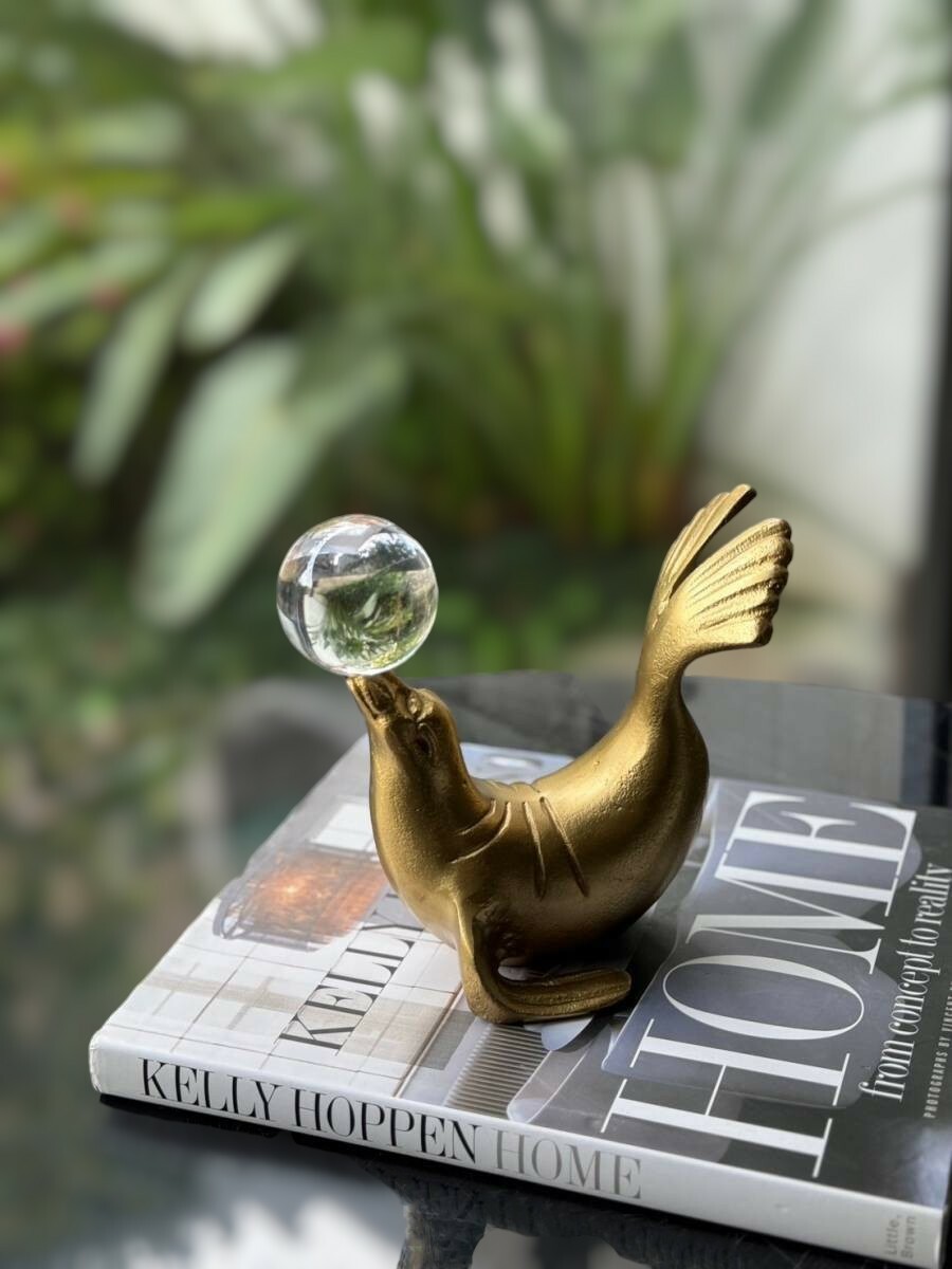 晶球海獅擺飾