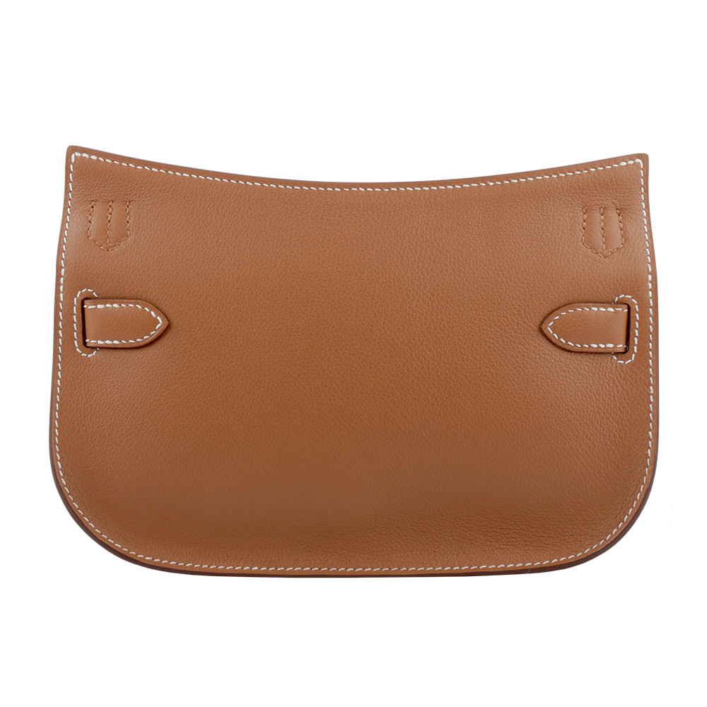【HERMES】Jypsiere Mini Evercolor 皮金釦吉普賽包(金棕色) H084047CCAA