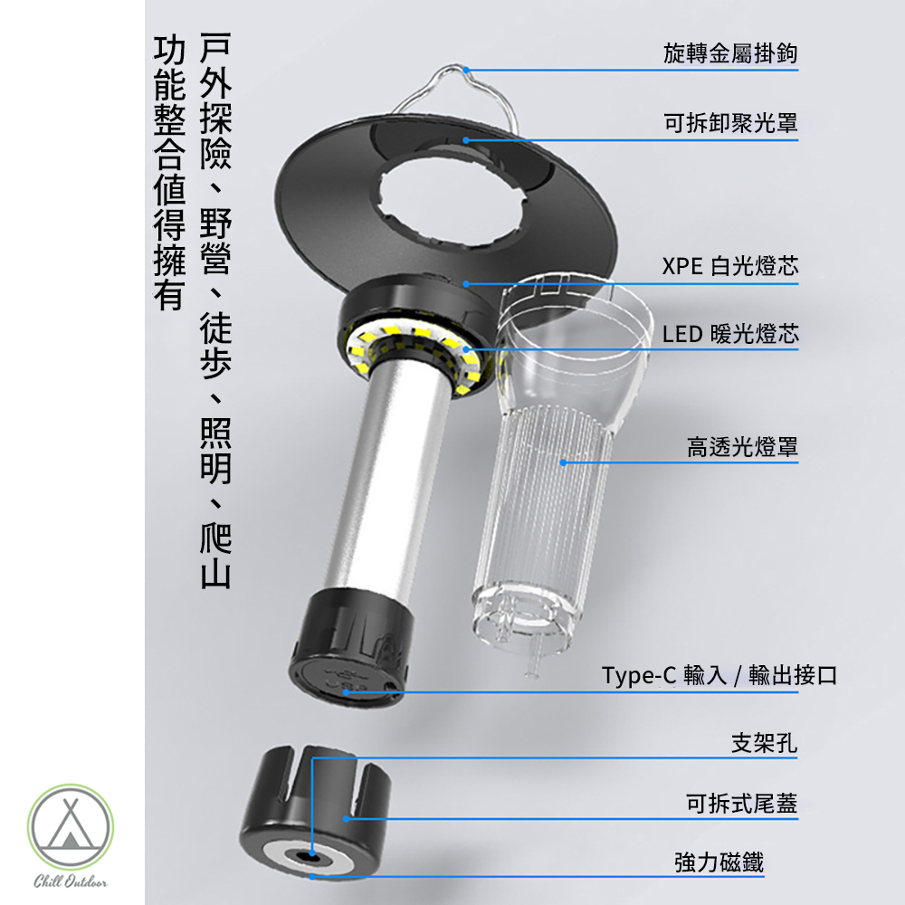 多功能戰術塔燈 防水LED燈