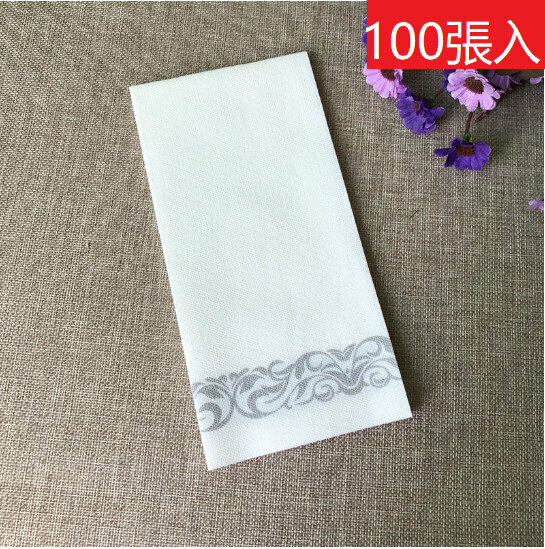 [100 sheets] disposable white silver lace high quality imitation cloth hand paper towel paper towels 