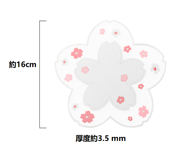 激抵櫻花隔熱墊 （白色中號） | 杯墊 | 防燙鍋墊 | 矽膠 防滑 隔熱 鍋墊 煲墊