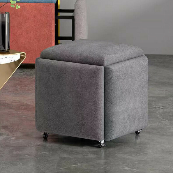 New multifunctional five-in-one combination storage stool sofa stool [(technical cloth sponge model) dark gray] (size: 35*35*35cm)