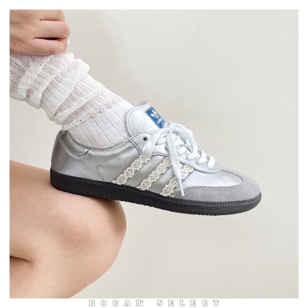 <絕美訂製款🩰> ADIDAS ORIGINALS SAMBA OG 芭蕾 銀河蕾絲  (B75806(TeamI-女款银雾公主K黑银)