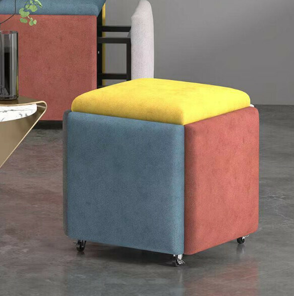 New multifunctional five-in-one combination storage stool sofa stool [(Technical cloth sponge model) five colors] (size: 45*45*45cm)