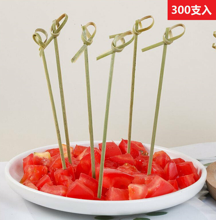 [300 sticks] 9cm bamboo skewers, snack skewers, flower knot skewers, hamburger skewers