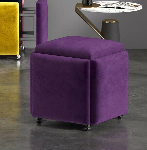 New multifunctional five-in-one combination storage stool sofa stool [(technical velvet sponge model) sauce purple] (size: 35*35*35cm)