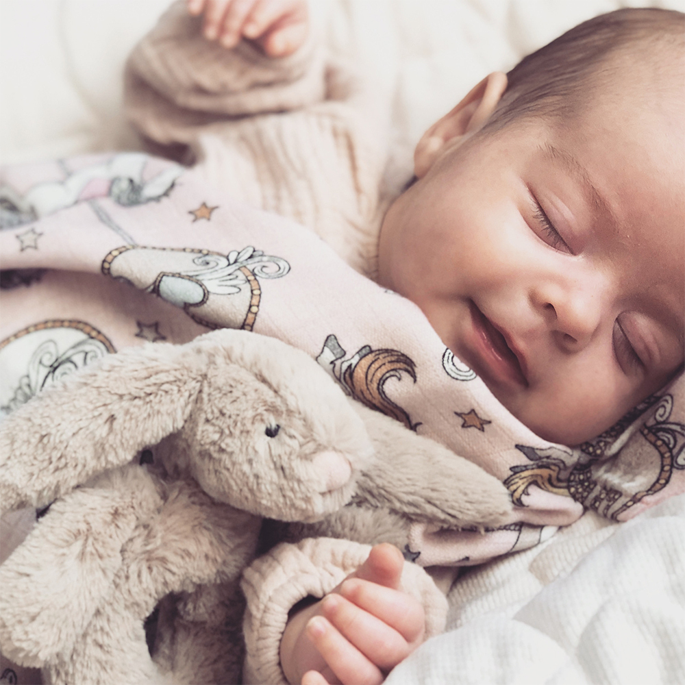 La Millou波蘭 100%竹纖銀離子紗布巾兩入組(70x70cm)｜仙履奇緣(藍底)