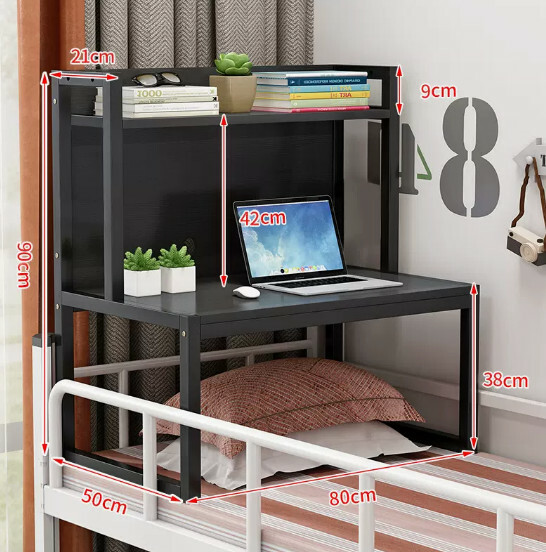 Popular space furniture bedside table computer table bed table study table [black shelf + blackboard] 80x50x90cm