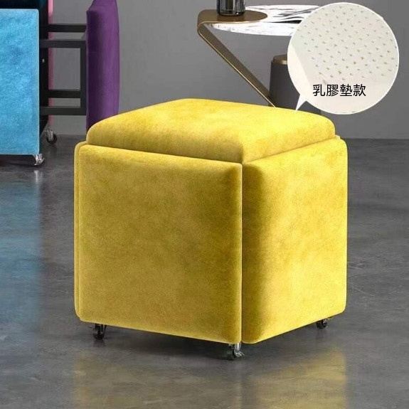 New multifunctional five-in-one combination storage stool sofa stool [(technical velvet latex model) yellow] (size: 45*45*45cm)