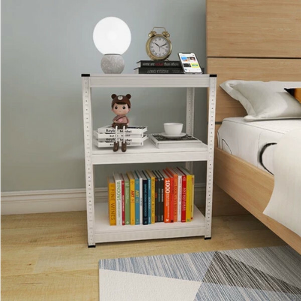 Popular iron color combination cabinet, bedside table, sofa side frame, kitchen shelf [60x40x80cm] 3 layers white