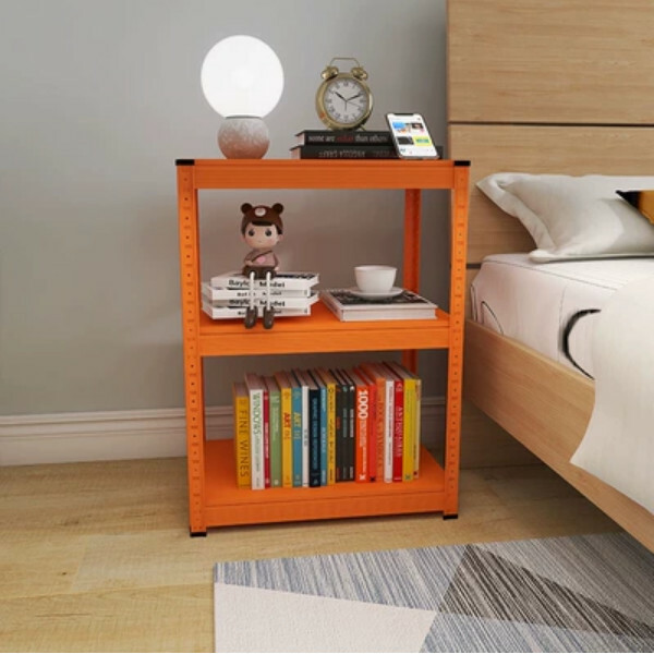 Popular iron color combination cabinet, bedside table, sofa side frame, kitchen shelf [60x40x80cm] 3 layers, orange