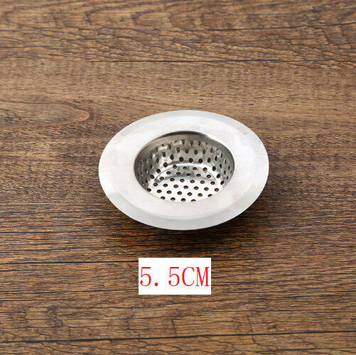[One Pack] stainless steel sink filter dishwashing tray funnel filter screen floor drain net water level net slag net zinc disc separator [specification 5.5cm wide side perforated coarse mesh floor drain]