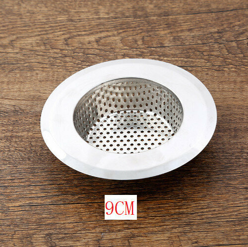 [One Pack] stainless steel sink filter dishwasher funnel filter screen floor drain net water level net slag net zinc disc partition screen [specification 9cm wide side punching coarse mesh floor drain]