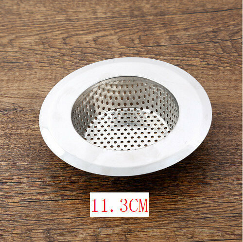 [One Pack] stainless steel sink filter dishwashing tray funnel filter screen floor drain net water level net slag net zinc disc separator [specification 11.3cm wide side punching coarse mesh leakage]