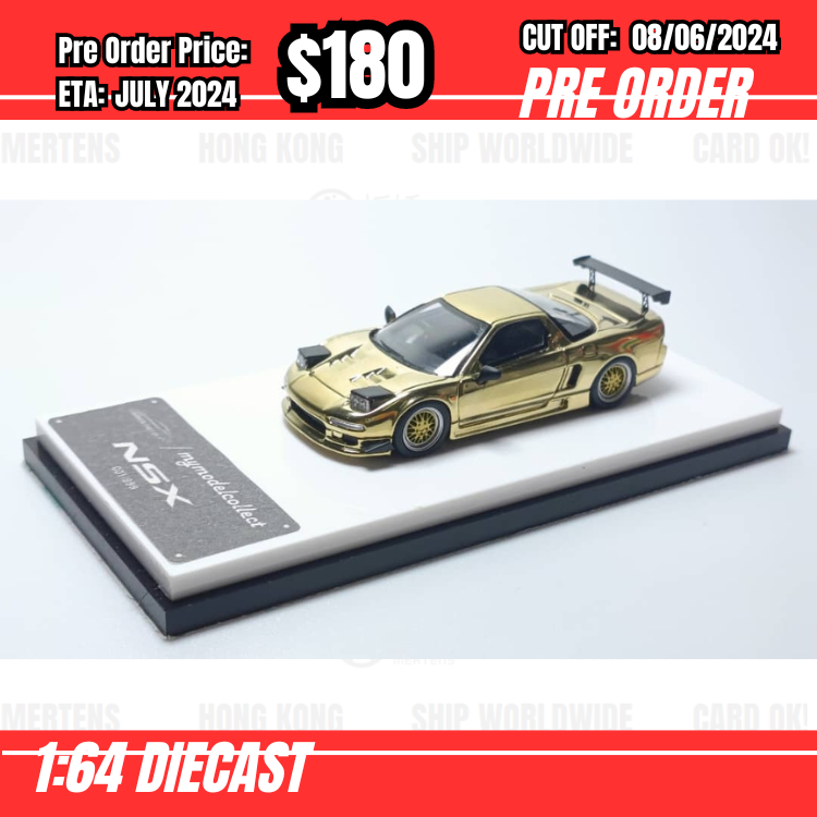 PO-$180 * Model Collect * 1:64 Honda NSX NA1 Chrome Gold [OD31/05]