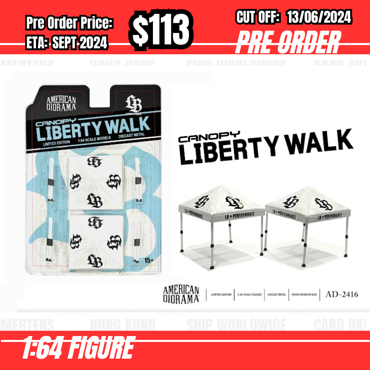 PO-$113 * American Diorama * 1:64 Liberty Walk Canopy Set (Set of 2 canopies) [OD31/05]