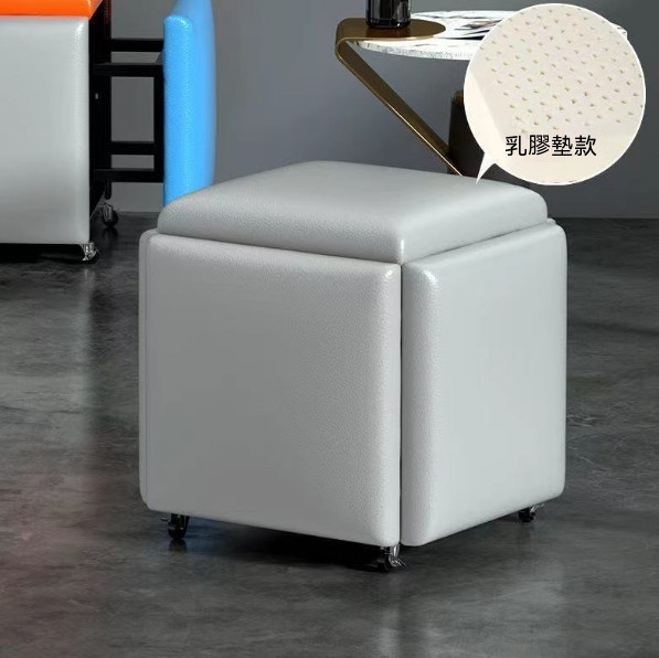 Hot selling multifunctional five-in-one combination storage stool sofa stool [(leather latex model) gray] (size: 35*35*35cm)
