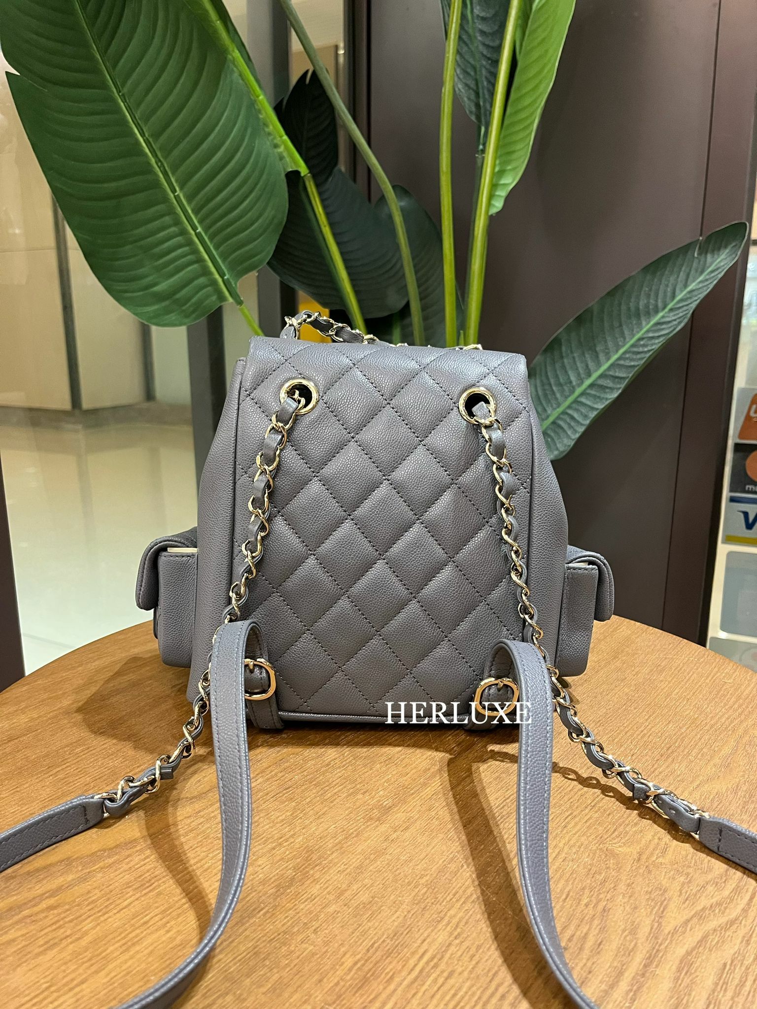 Chanel Duma 灰色 牛皮 小碼