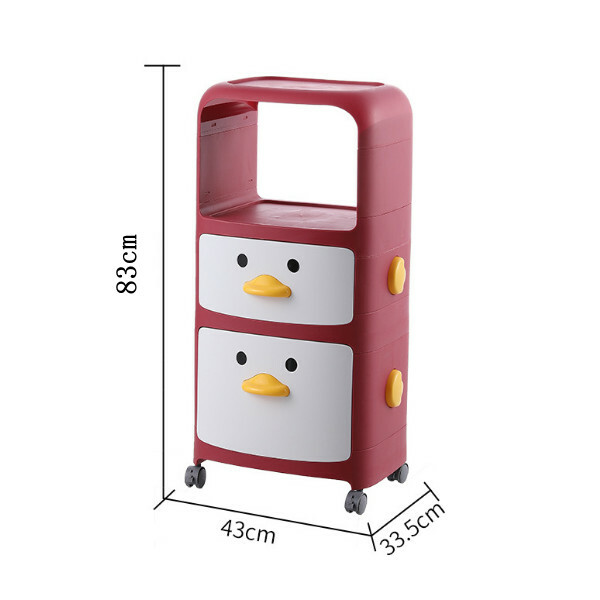 Hotly recommended Japanese storage series, multi-barrel storage cabinet, bathroom storage cabinet, toy cabinet, bedside table [3 layers] red