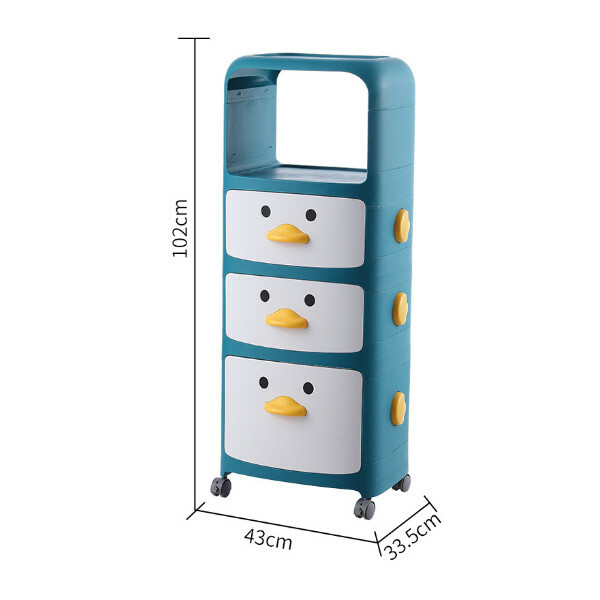 Hotly recommended Japanese storage series, multi-barrel storage cabinet, bathroom storage cabinet, toy cabinet, bedside table [4 layers] blue