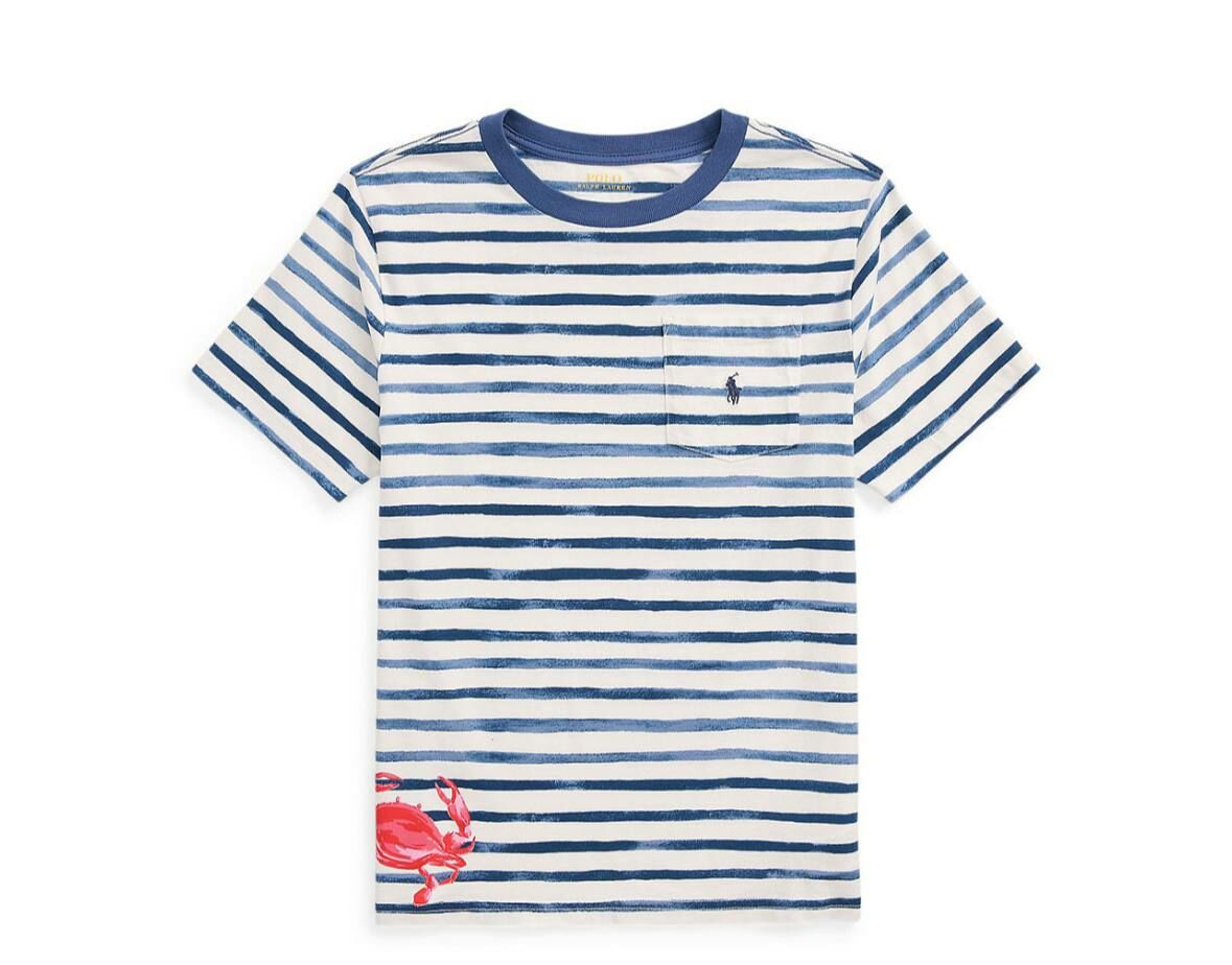[U] POLO RALPH LAUREN STRIPE T-SHIRT,BLUE MULTI, 323953194002-BLUE MULTI (UZZ134)
