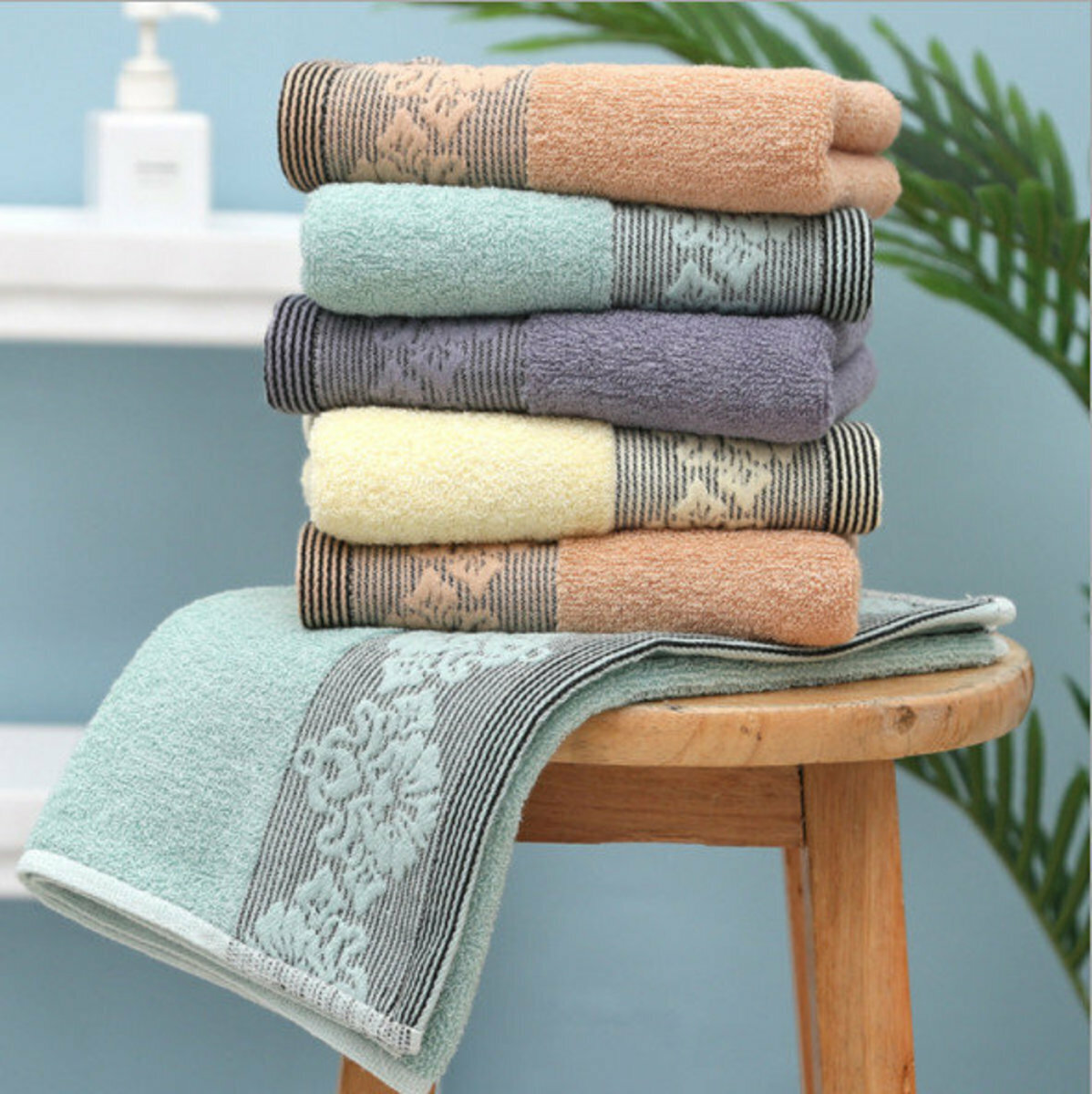 Home cotton towel face towel bath towel (random color single piece)