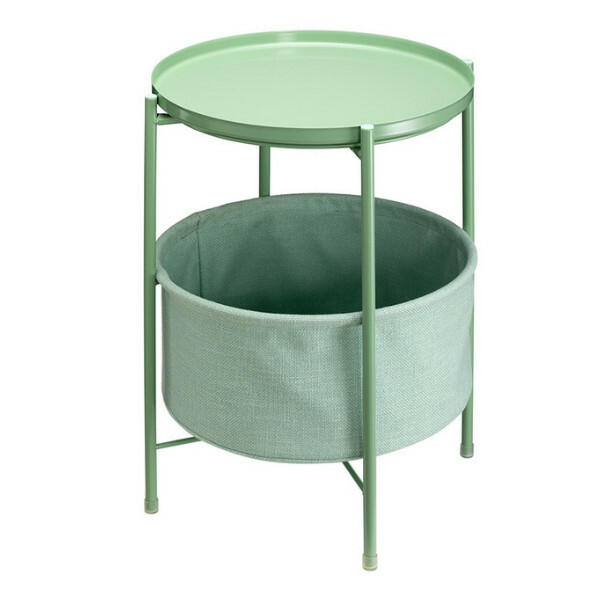 Hotly recommended Nordic iron round table coffee table bedside table storage cabinet (green) 42x52cm