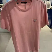 [S] GUESS UNISEX MINI TRIANGLE SHORT SLEEVE T-SHIRT,PINK, MO2K9482-PNK (SGU564)