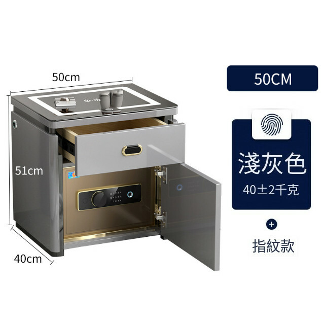 Hot-recommended wallet expert [Tiger Card Wan] Bedside Table - Fingerprint Style - Gray