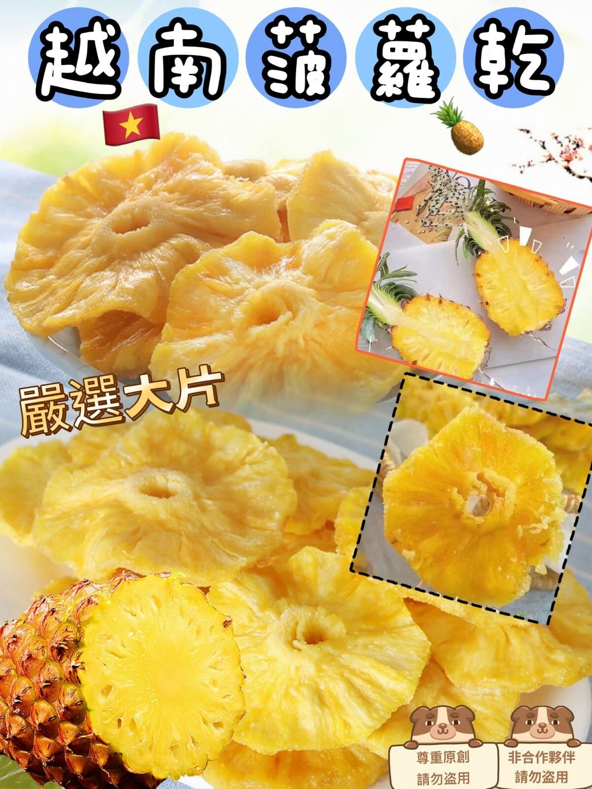越南大片菠蘿乾500g #DS1156