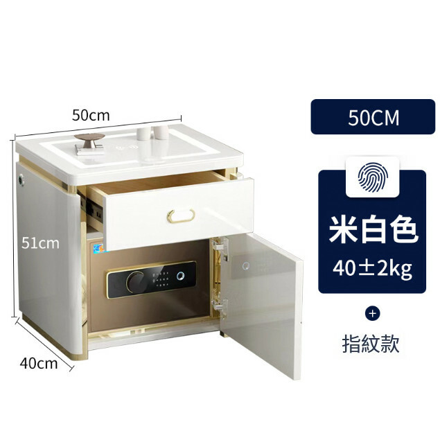 Hot-recommended wallet expert [Tiger Card Wan] Bedside Table - Fingerprint Style - White