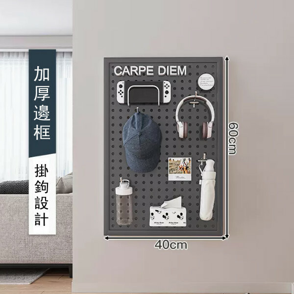 Hot selling iron furniture, perforated wall racks, bathroom racks, coat racks, kitchen racks (please contact customer service if you need customized accessories) [40x60cm] Gray