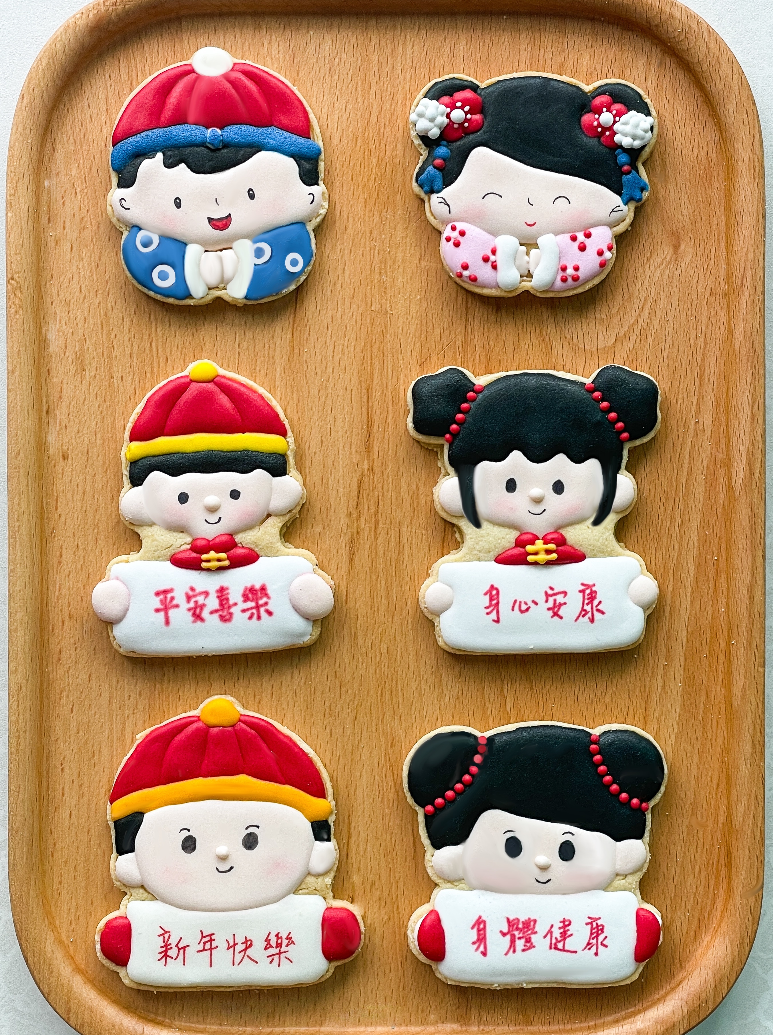 中式造型男女糖霜曲奇餅