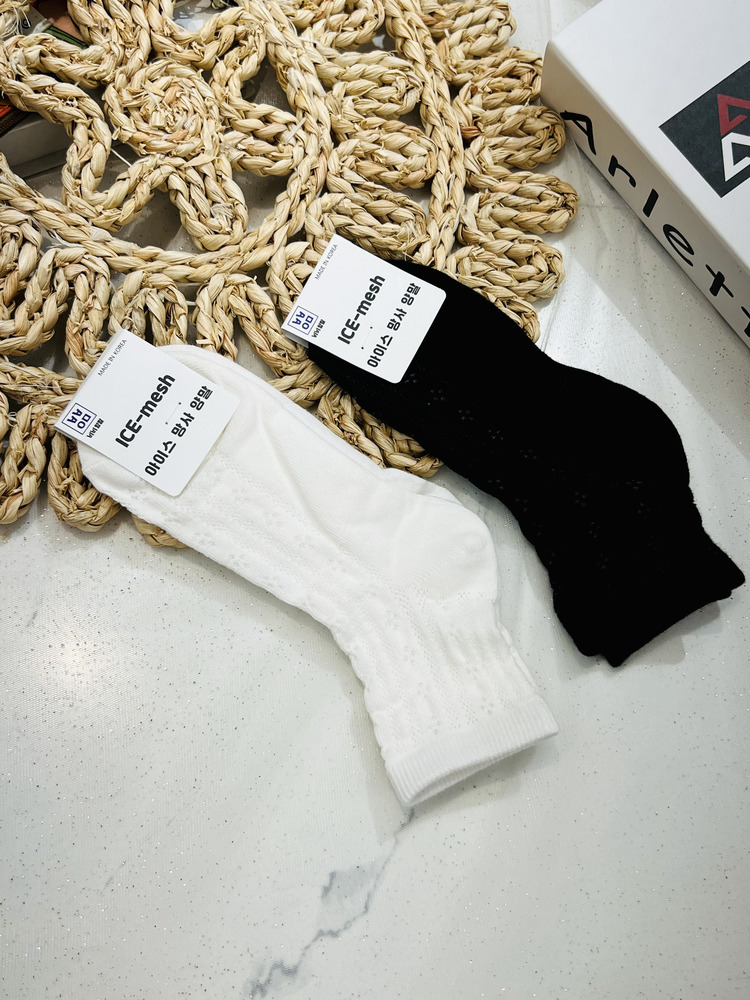 『2入組』點狀菱形透氣短襪