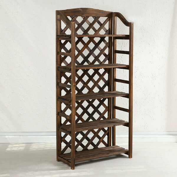 新款杉木實木家具 戶外傢俬 戶外花架 多層書架 【66x33x143cm】5層