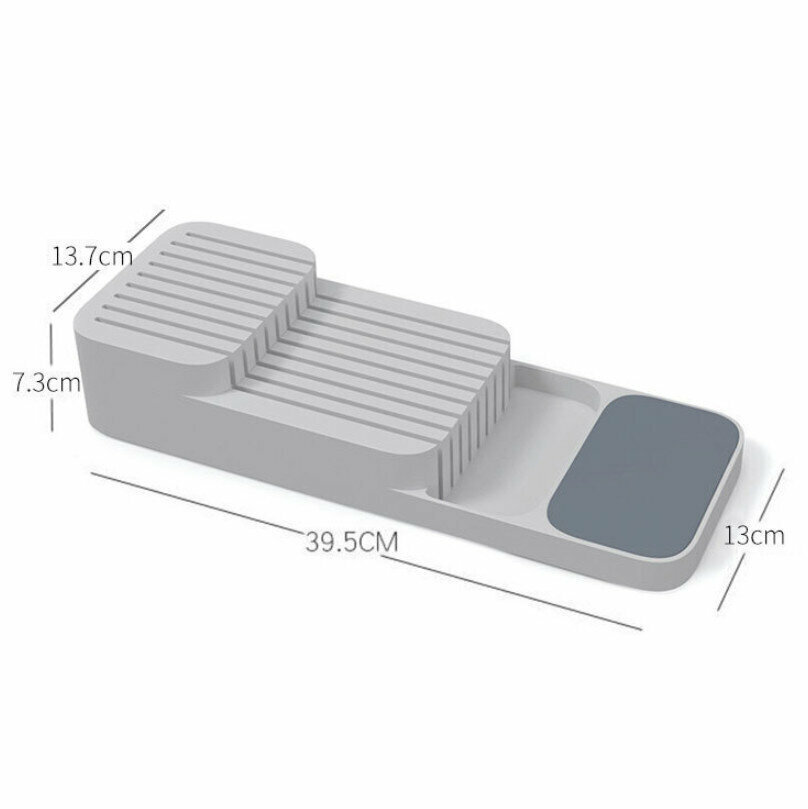【Gray】Knife storage box, finishing plate, tool holder, tool holder (size: 39.5 *13.7*7.3cm) 