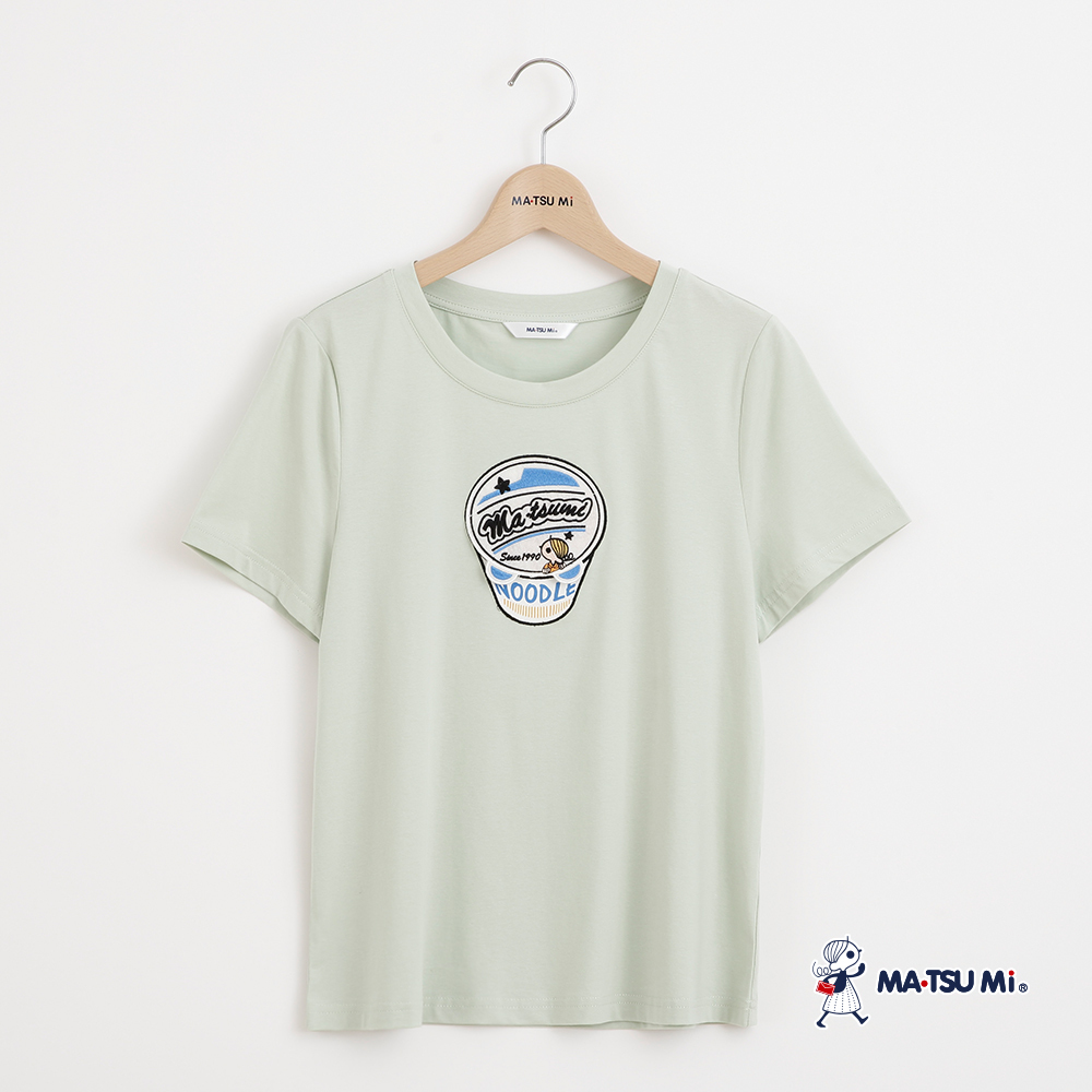 MA‧TSU Mi 可愛趣味立體杯麵棉上衣(草綠.白)