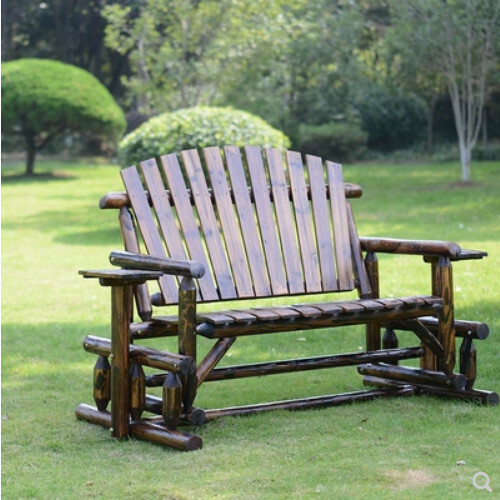 New fir solid wood furniture, outdoor furniture, retro rocking chair, sofa [171x78x105cm]