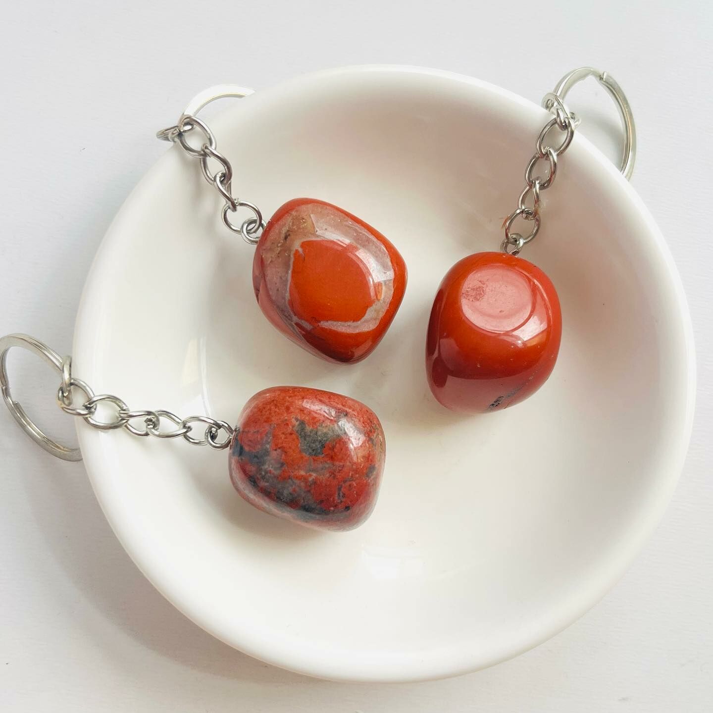 [原石] 紅碧玉 水晶鑰匙圈