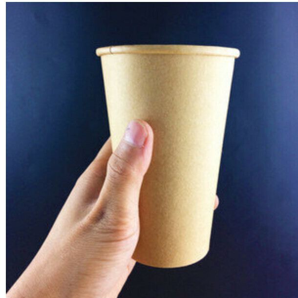 爆款（50個装）一次性牛皮紙杯（規格：500ml ）