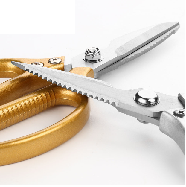 【Five generations of aluminum scissors gold】Aluminum alloy kitchen scissors Multifunctional kitchen scissors