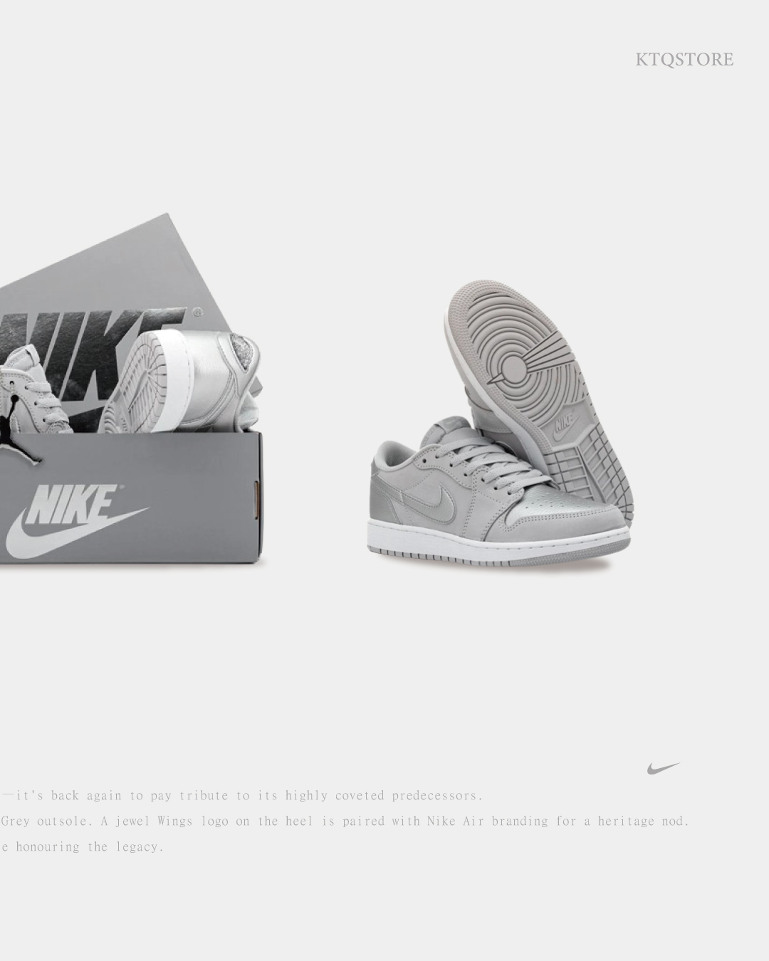 KTQ STORE ‧ Nike Air Jordan 1 Retro Low OG 金屬銀 淺灰 Y2K風格 CZ0858-002