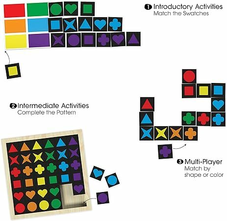 美國【KEEPING BUSY】木製形狀配對棋盤遊戲