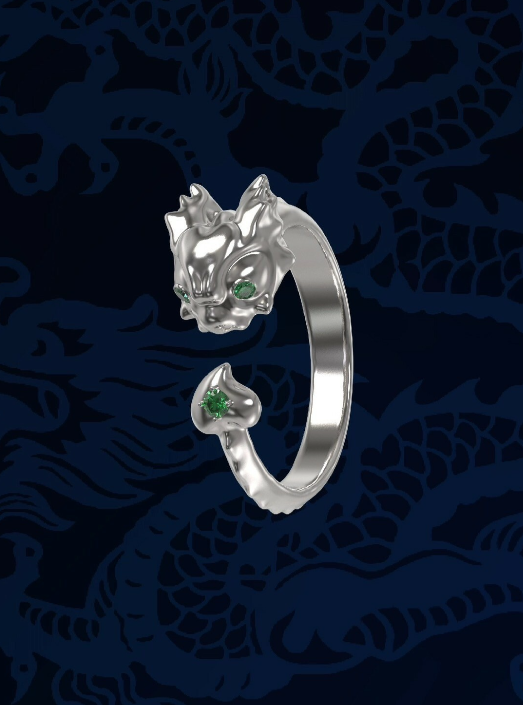 VSCH "龍年限定"愛心幼龍925純銀戒指