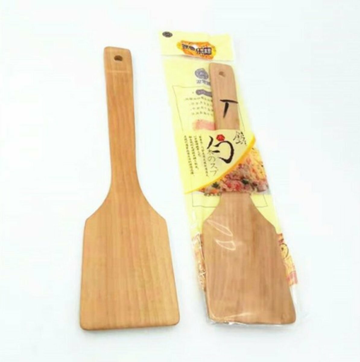 Cooking utensils, long handles, wooden shovels, stir-fry spatulas, spatulas (random color, single)