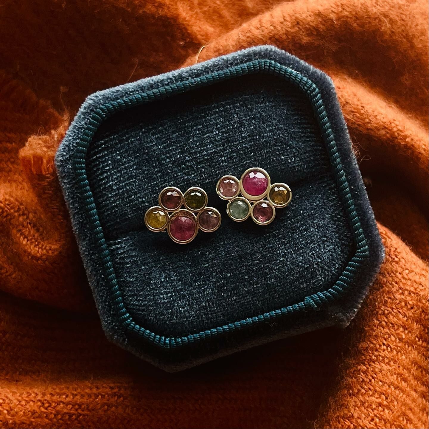 [原石] 西瓜碧璽 925銀耳環 水晶耳環