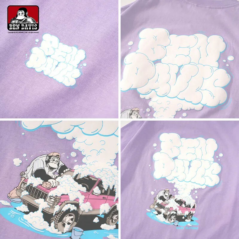 【 BEN DAVIS | WASHING A CAR  猿人洗車泡泡字短TEE - 2色 】